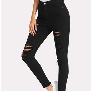 Black ripped jeans